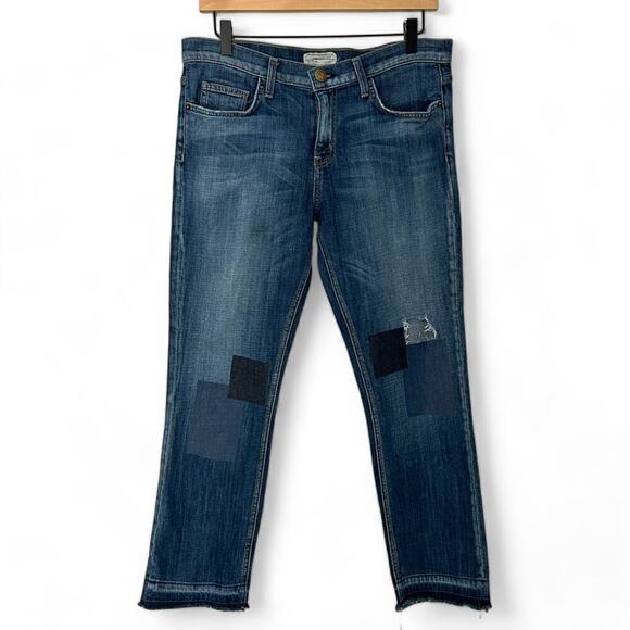 Current/Elliot The Cropped Straight Distressed Denim Jeans (29) - Picture 2 of 16